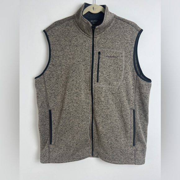 Eddie Bauer Men's Size XL Taupe Gray Radiator Sweater Fleece Vest 2.0 Outdoors - Picture 3 of 11